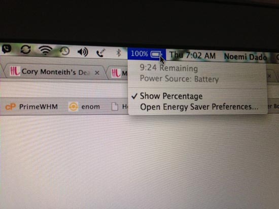 macbook air 2013 battery life 9 hours 24 minutes
