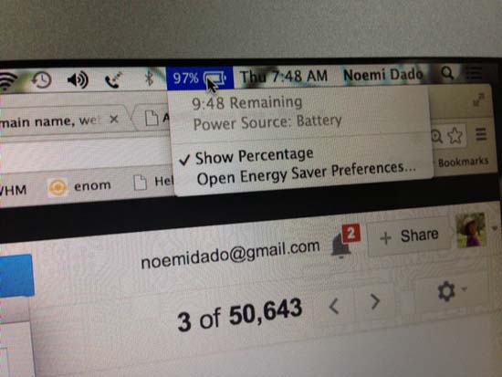 macbook air 2013 battery life 9 hours 48 minutes