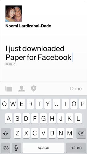 paper for facebook posting